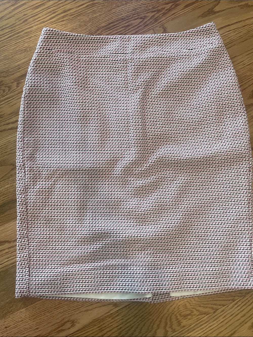 Ann Taylor Pink Micro-Print Pencil Skirt